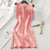 Modern női ruha zsebekkel széles, rózsaszín modell