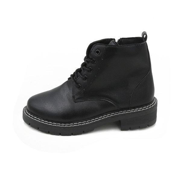 Női őszi alkalmi csizma fűzővel és cipzárral barna és piros színben