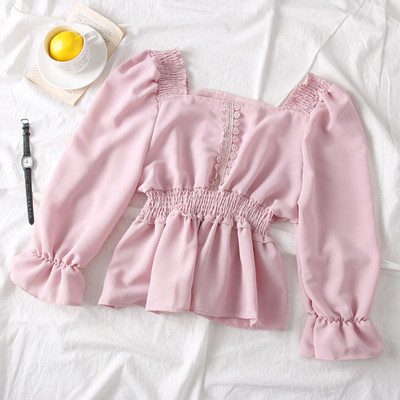 Új modell női blúz szögletes nyakkivágással, 7/8-as ujjakkal több színben