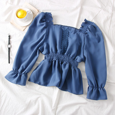 Új modell női blúz szögletes nyakkivágással, 7/8-as ujjakkal több színben