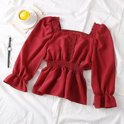 Új modell női blúz szögletes nyakkivágással, 7/8-as ujjakkal több színben