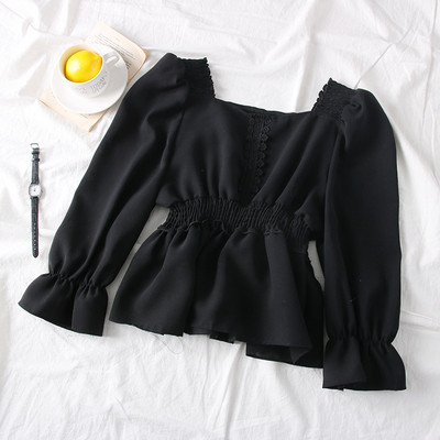 Új modell női blúz szögletes nyakkivágással, 7/8-as ujjakkal több színben