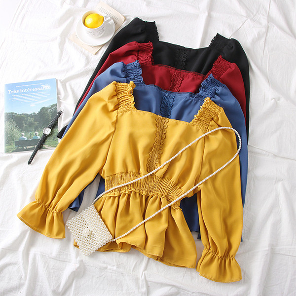 Új modell női blúz szögletes nyakkivágással, 7/8-as ujjakkal több színben