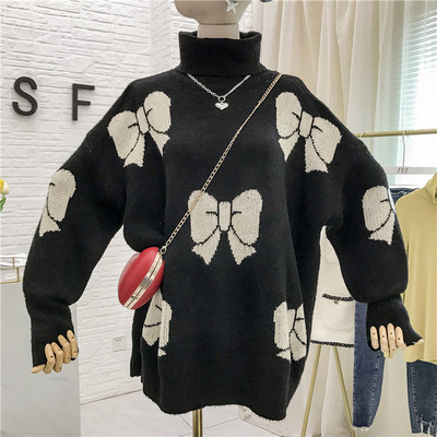 Női pulóver magas gallérral és hosszú ujjal - több színben