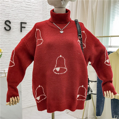 Női pulóver magas gallérral és hosszú ujjal - több színben