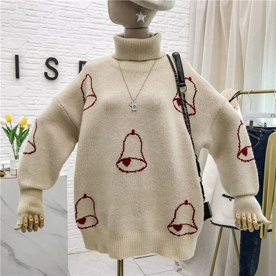 Női pulóver magas gallérral és hosszú ujjal - több színben