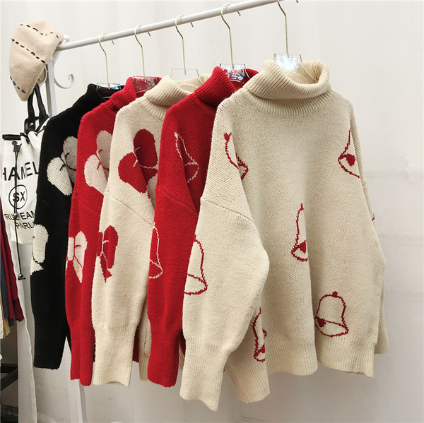 Női pulóver magas gallérral és hosszú ujjal - több színben