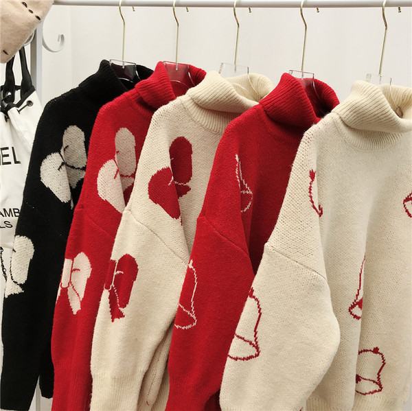 Női pulóver magas gallérral és hosszú ujjal - több színben