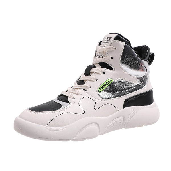 Női sport és mindennapi magas szárú tornacipők fűzővel