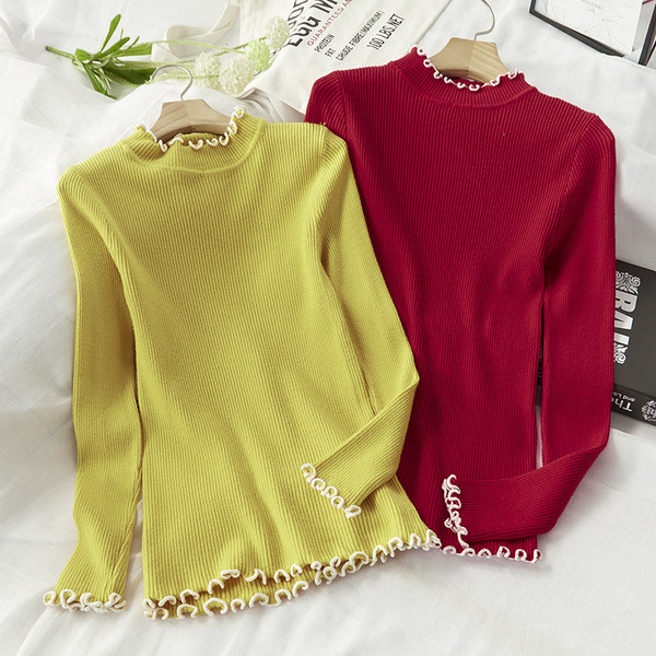 Pulover de iarnă de damă cu decolteu rotund - mai multe culori