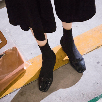 Női tavaszi-őszi zoknis csizma bézs, barna és fekete színben