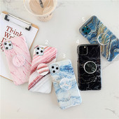 Iphone 11 Pro Max tok márvány hatású + gyűrűvel