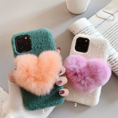 Βελούδινη θήκη με τρισδιάστατο στοιχείο καρδιάς σε πράσινο και λευκό για το Iphone 11 Pro Max