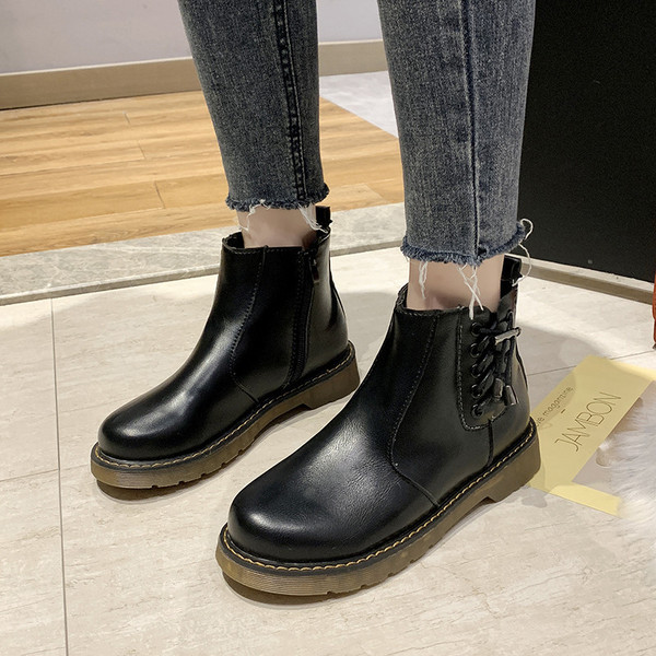 Eko bőrből készült alkalmi csizma barna és fekete cipzárral