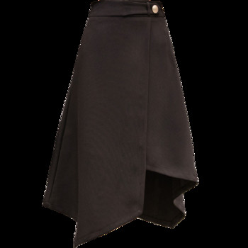 Női aszimmetrikus szoknya két színben, magas derékkal és gombbal