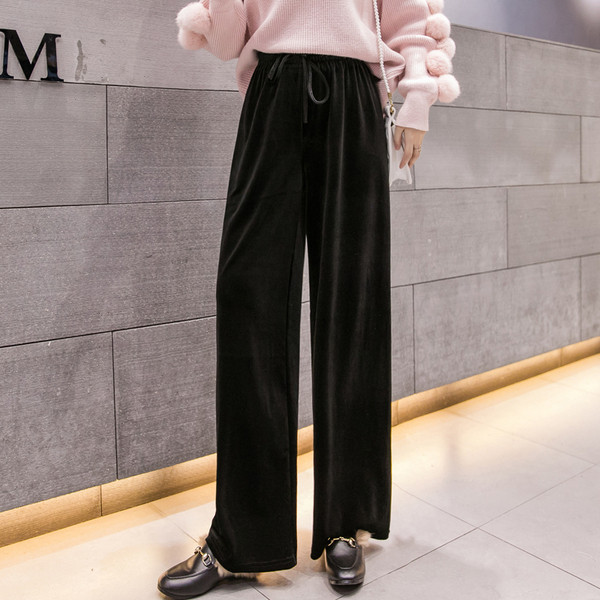 Lezser női bársony nadrág három színben megkötős