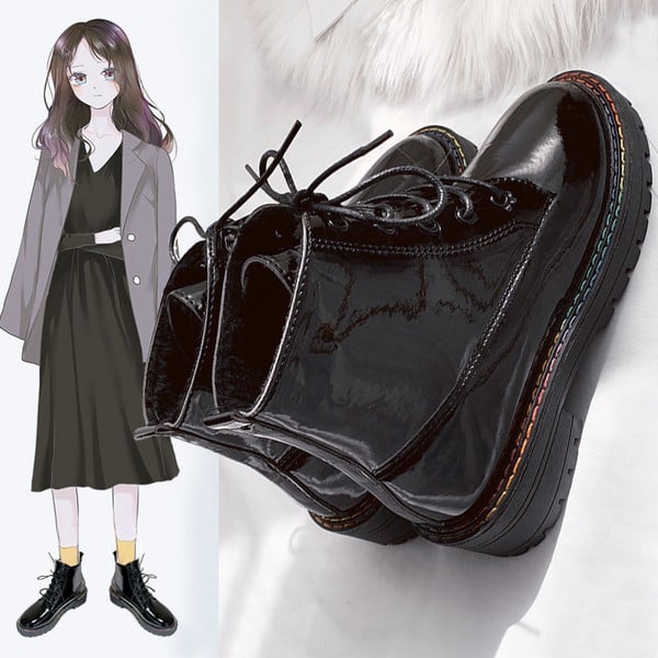 Női őszi csizma eko bőrből, télire alkalmas fekete színben