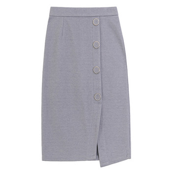 Női aszimmetrikus szoknya három színben, magas derékkal