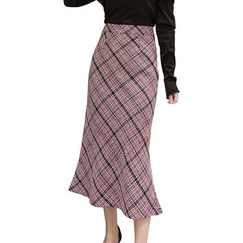 Hosszú női szoknya két színben, magas derékkal