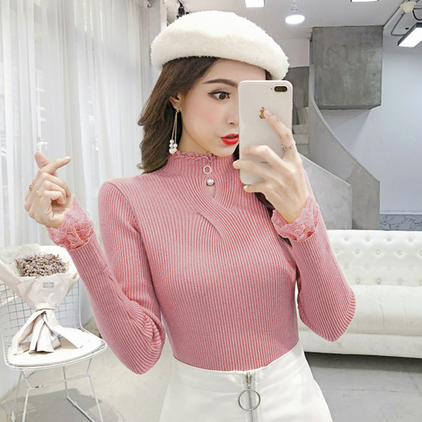 Modern női blúz négy színben, csipkével