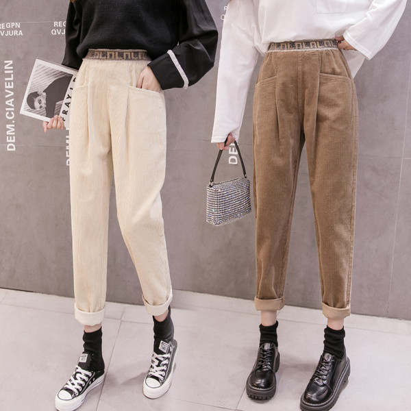 Alkalmi női nadrág négy színben, zsebekkel, magas derékkal