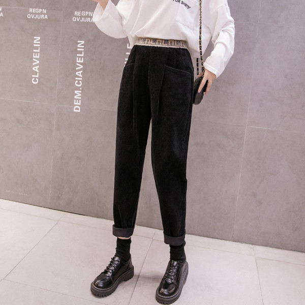 Alkalmi női nadrág négy színben, zsebekkel, magas derékkal