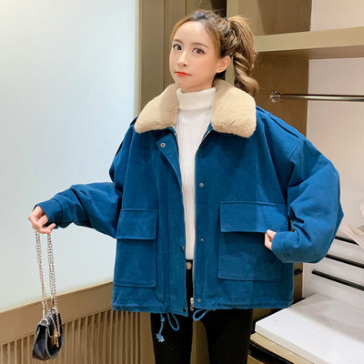 Geaca scurta de toamna-iarna cu fermoar cu captuseala moale in mai multe culori