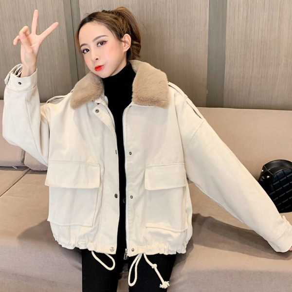 Geaca scurta de toamna-iarna cu fermoar cu captuseala moale in mai multe culori