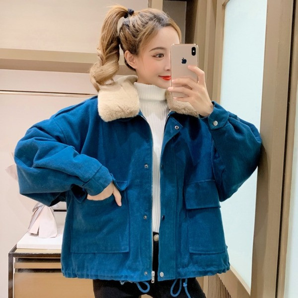 Geaca scurta de toamna-iarna cu fermoar cu captuseala moale in mai multe culori