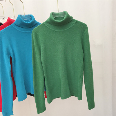 Női pulóver hosszú ujjal, magas gallérral több színben