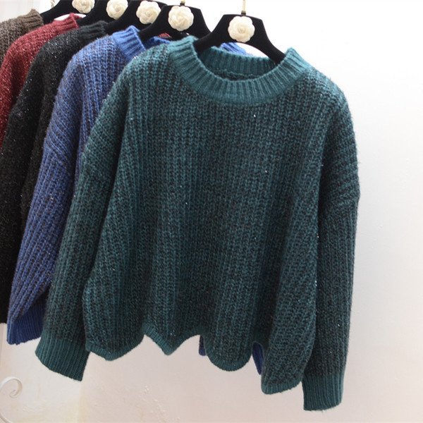 Pulover de dama modern cu decolteu rotund - un model larg in mai multe culori