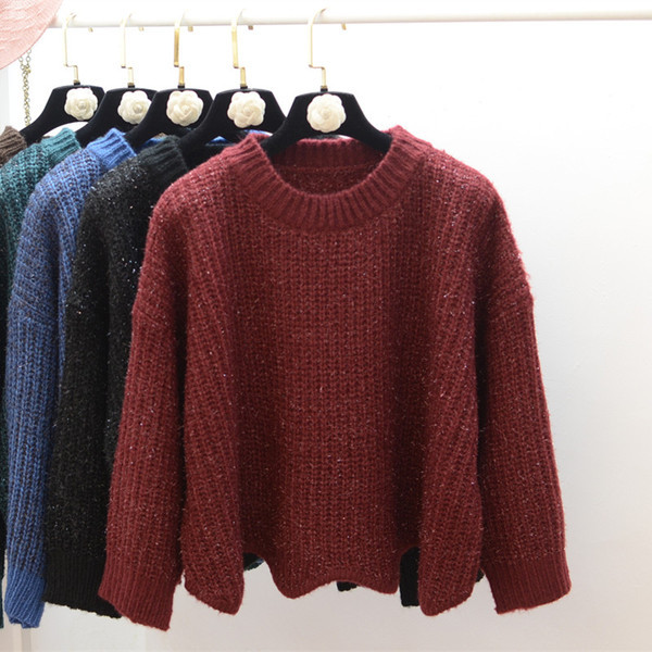 Pulover de dama modern cu decolteu rotund - un model larg in mai multe culori