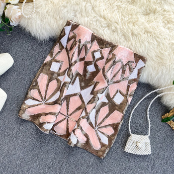 Fusta de dama cu paiete si talie inalta in trei culori