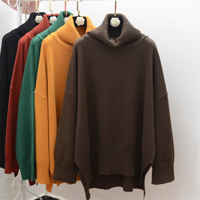 Modern női pulóver magas gallérral több színben