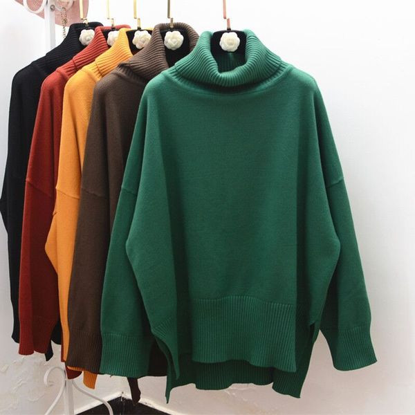 Modern női pulóver magas gallérral több színben