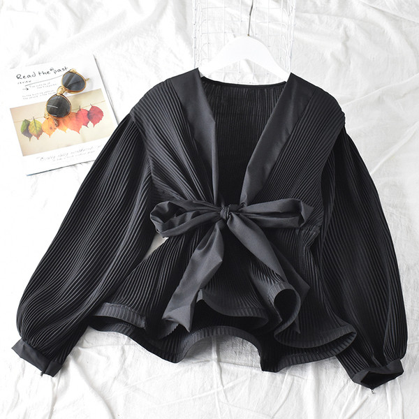 Stílusos női ing öt színben V-nyakkal és fűzővel