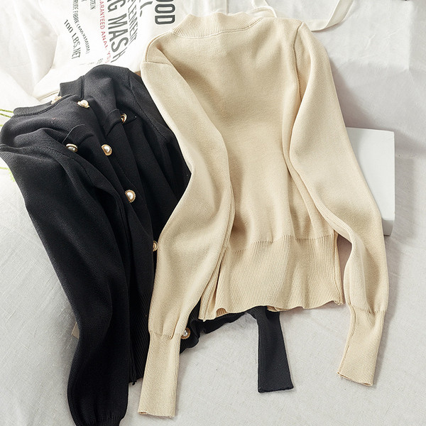 Vesta de dama toamna-iarna cu nasturi cu guler semi-inalt - mai multe culori