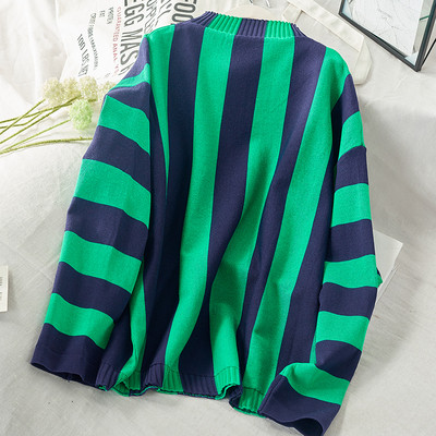 Női csíkos blúz széles modell télire