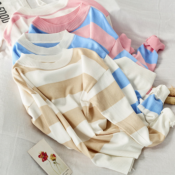 Bluza dama de toamna in dungi model larg in mai multe culori