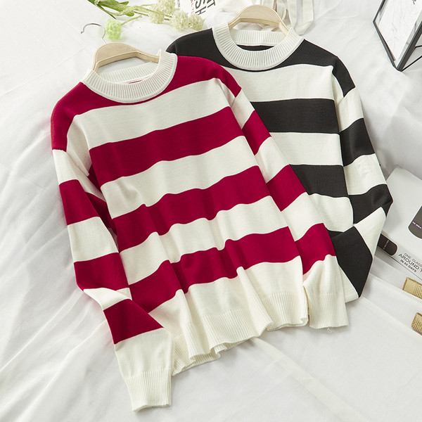 Bluza dama de toamna in dungi model larg in mai multe culori