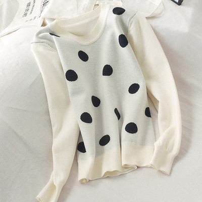 Női lezser őszi blúz pöttyökkel több színben