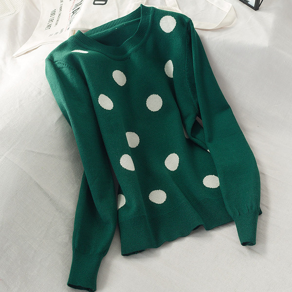 Női lezser őszi blúz pöttyökkel több színben