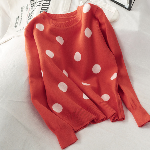 Női lezser őszi blúz pöttyökkel több színben