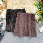 Fusta de iarna dama cu efect stralucitor cu talie inalta