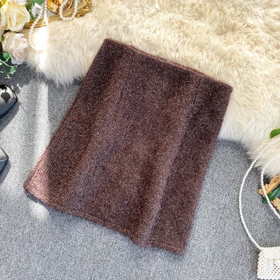 Fusta de iarna dama cu efect stralucitor cu talie inalta