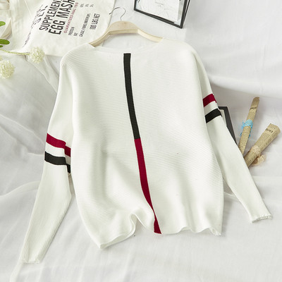 Őszi női blúz kerek nyakkivágással, sárga és piros színben