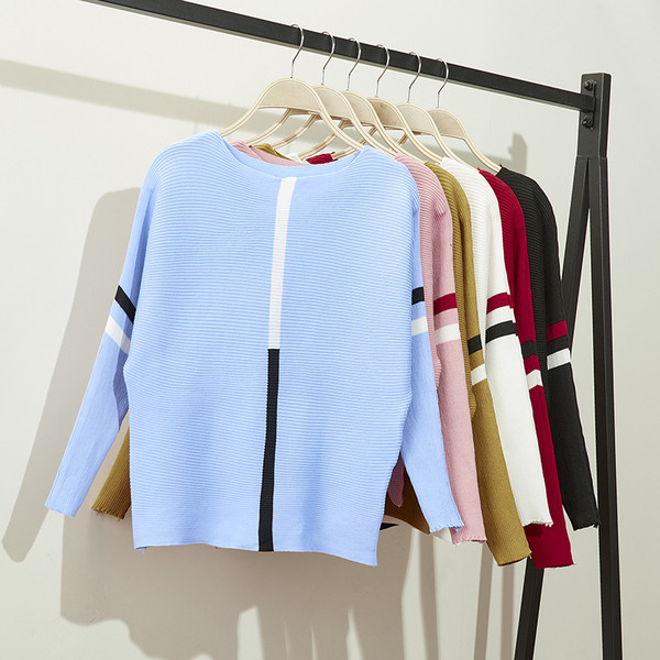 Őszi női blúz kerek nyakkivágással, sárga és piros színben