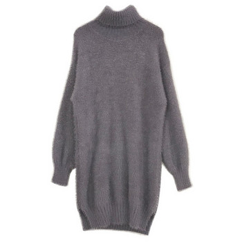 Modern női kötött ruha magas gallérral több színben