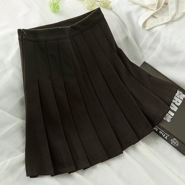 Fusta de iarna plisata de dama cu talie inalta in trei culori