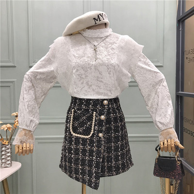 Új modell elegáns női blúz kerek bársony nyakkivágással több színben